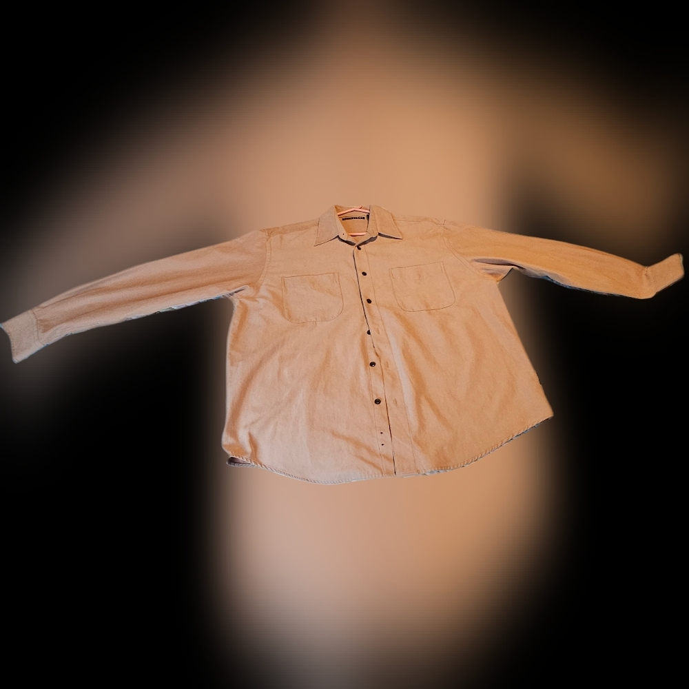 Tan suede feeling button up